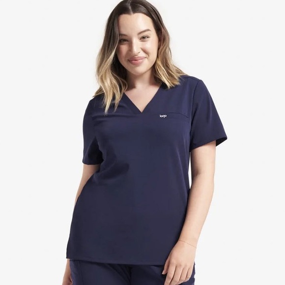 LAGO Diamond Navy Scrub Top - Picture 1 of 6